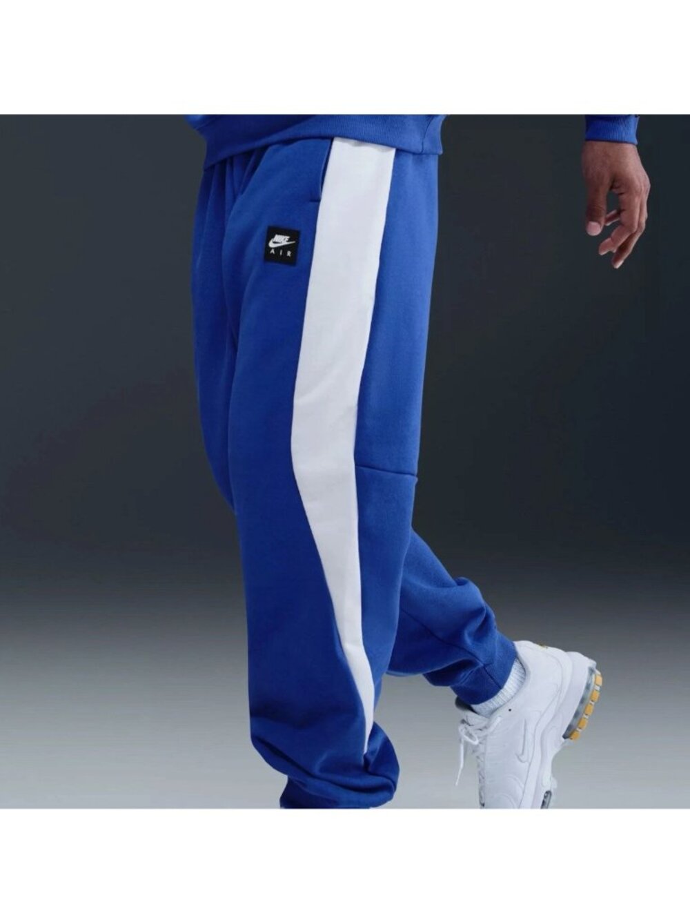 Nike Air Sportswear Mens Joggers Size XL Royal Blue White HJ0291-480 Zip Pocket